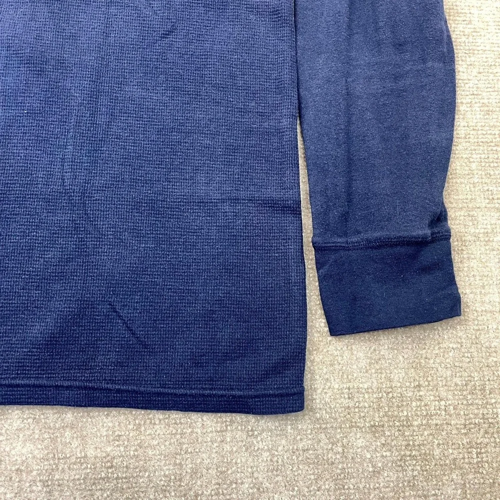 Polo Ralph Lauren T Shirt‎ Mens Large Navy Blue Waffle Knit Thermal Pony Logo